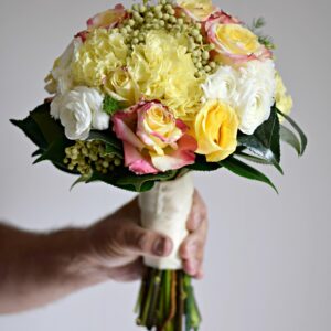 bouquet, florist, wedding, bride, rose flower, rose, posy, gray wedding